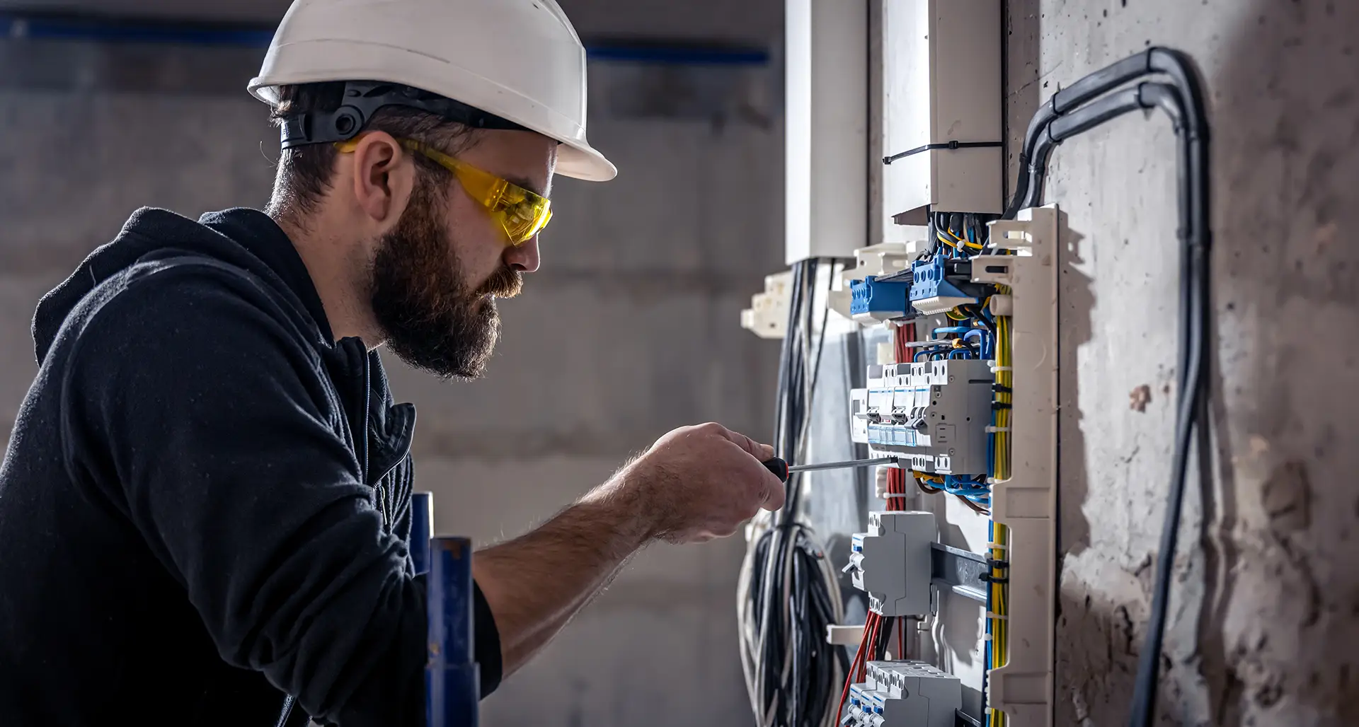 Man Working Electrical Installation