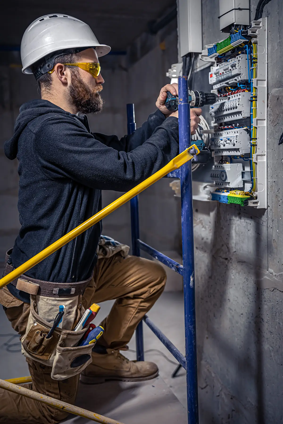 Man Working Electrical Installation