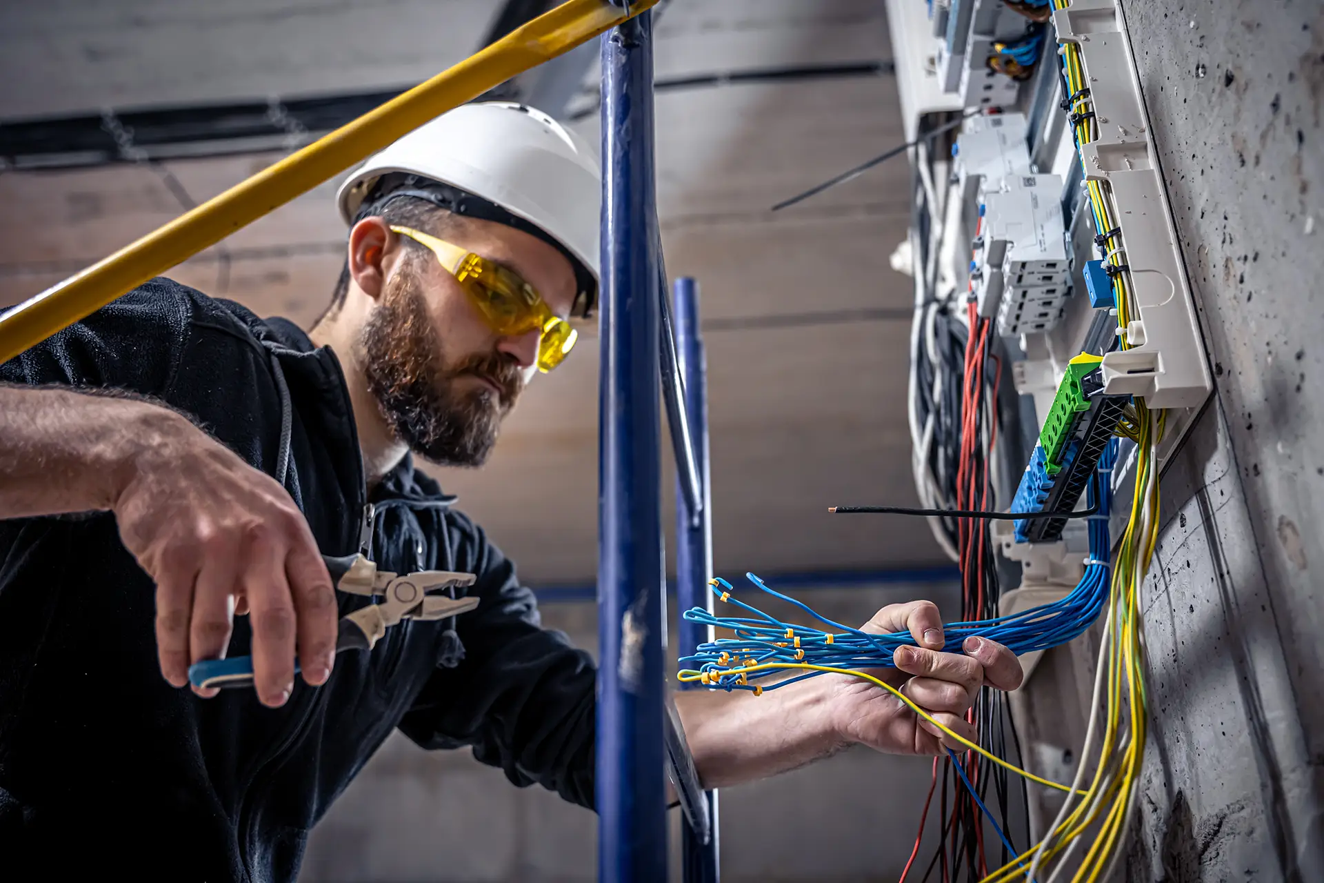 Man Working with Wires